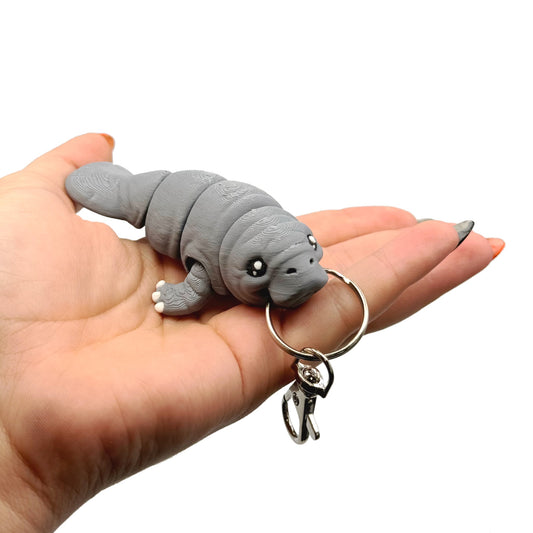 3D Printed Fidget Manatee Keychain