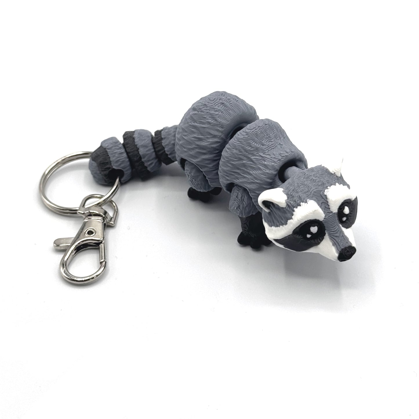 3D Printed Fidget Raccoon Keychain