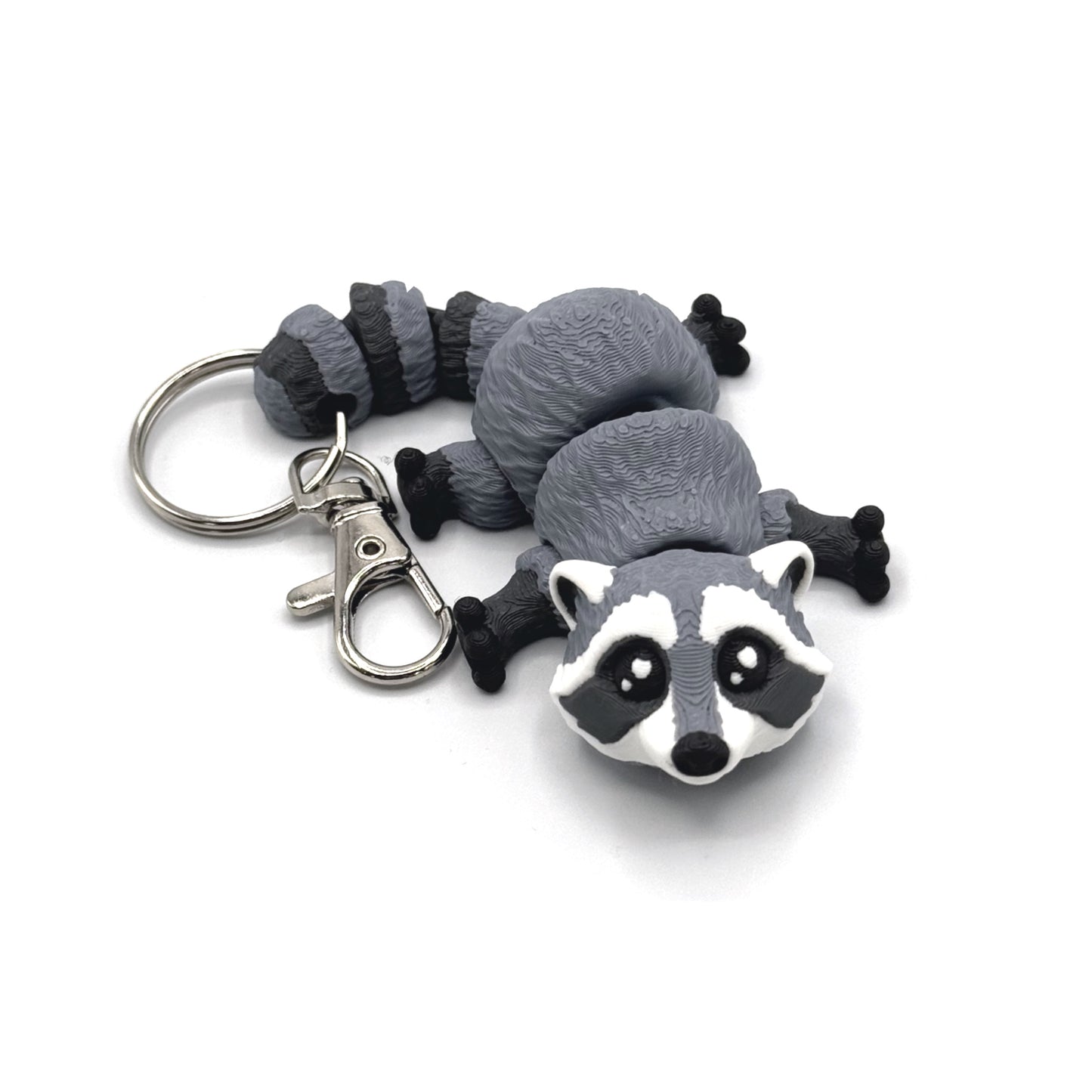 3D Printed Fidget Raccoon Keychain