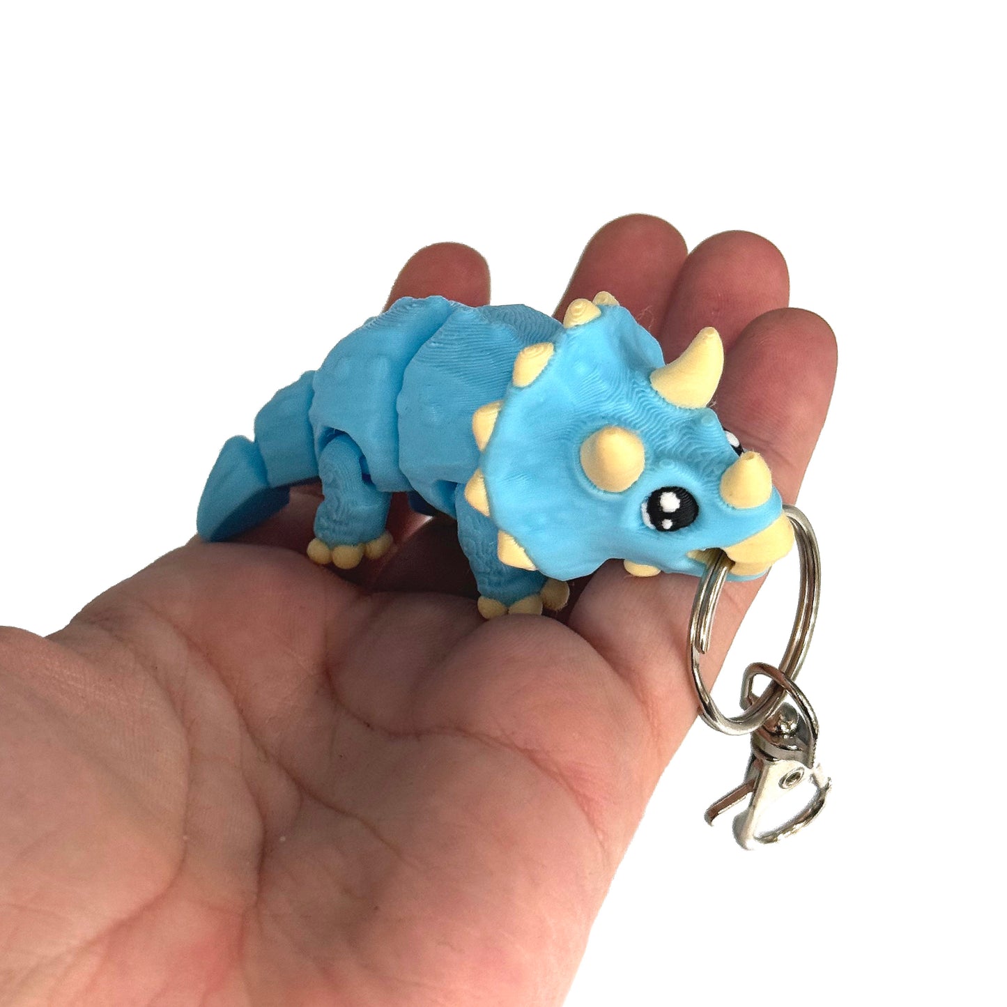 Triceratops 3D Printed Fidget Keychain