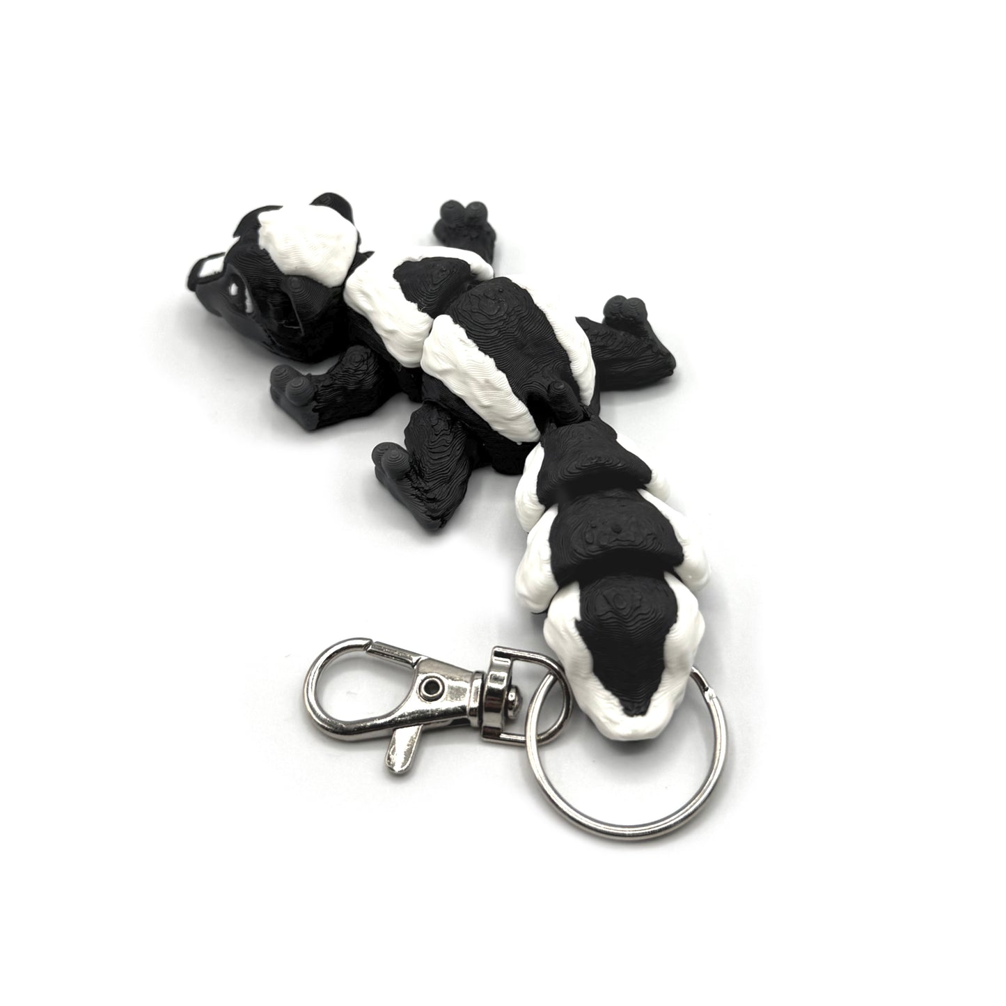 Striped Skunk 3D Printed Fidget Keychain