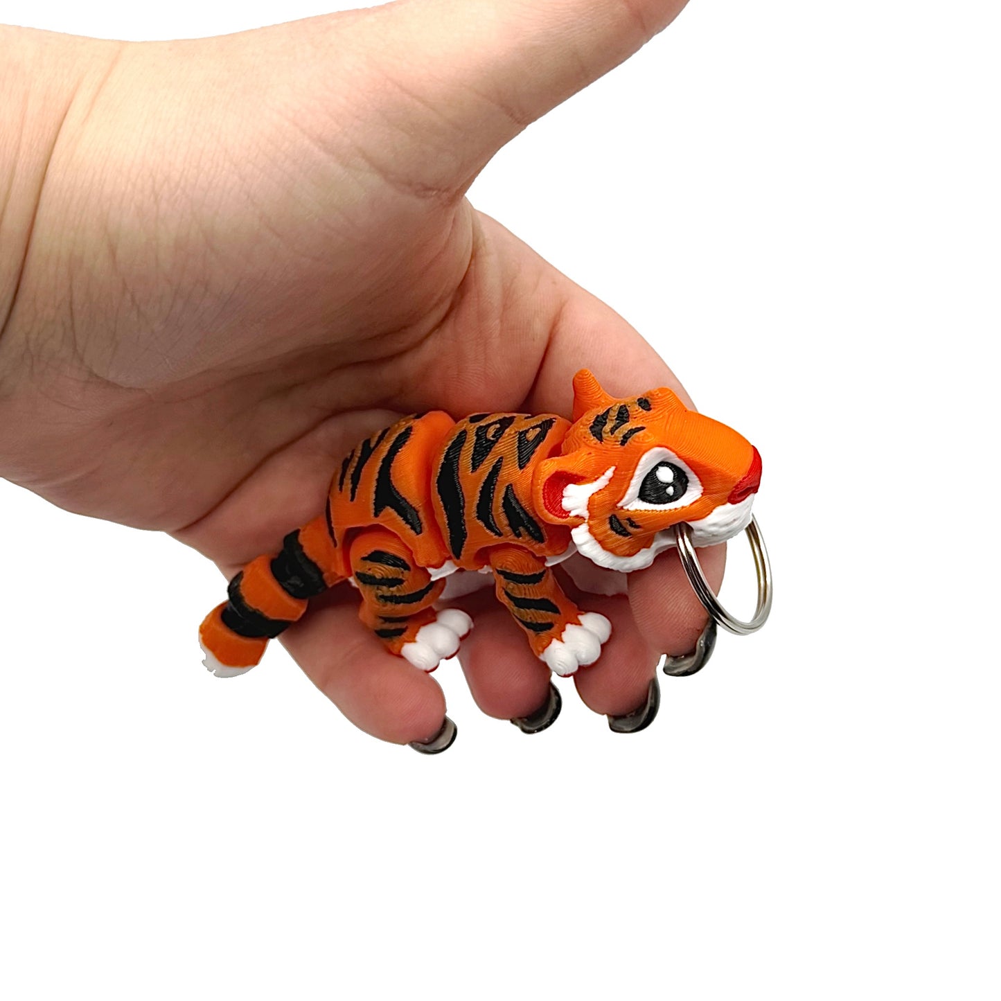3D Printed Fidget Tiger Keychain