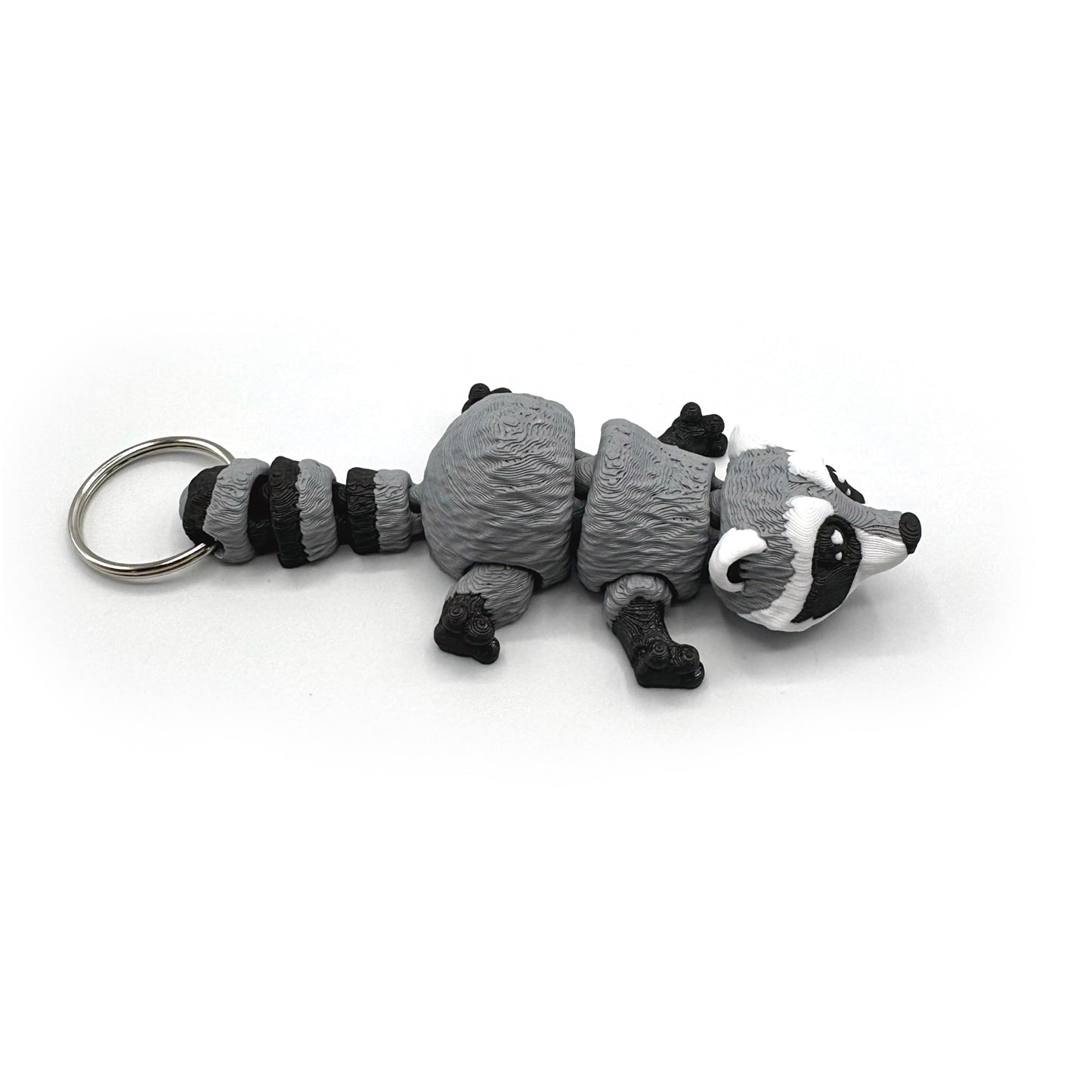 3D Printed Fidget Raccoon Keychain