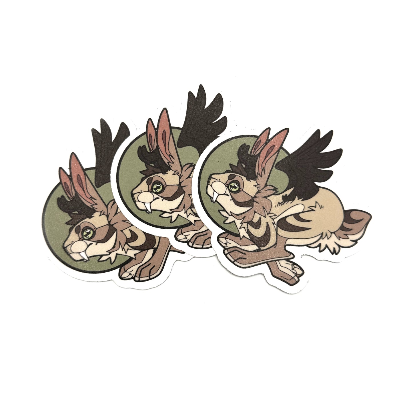 Folk Rabbit Trio Sticker Set