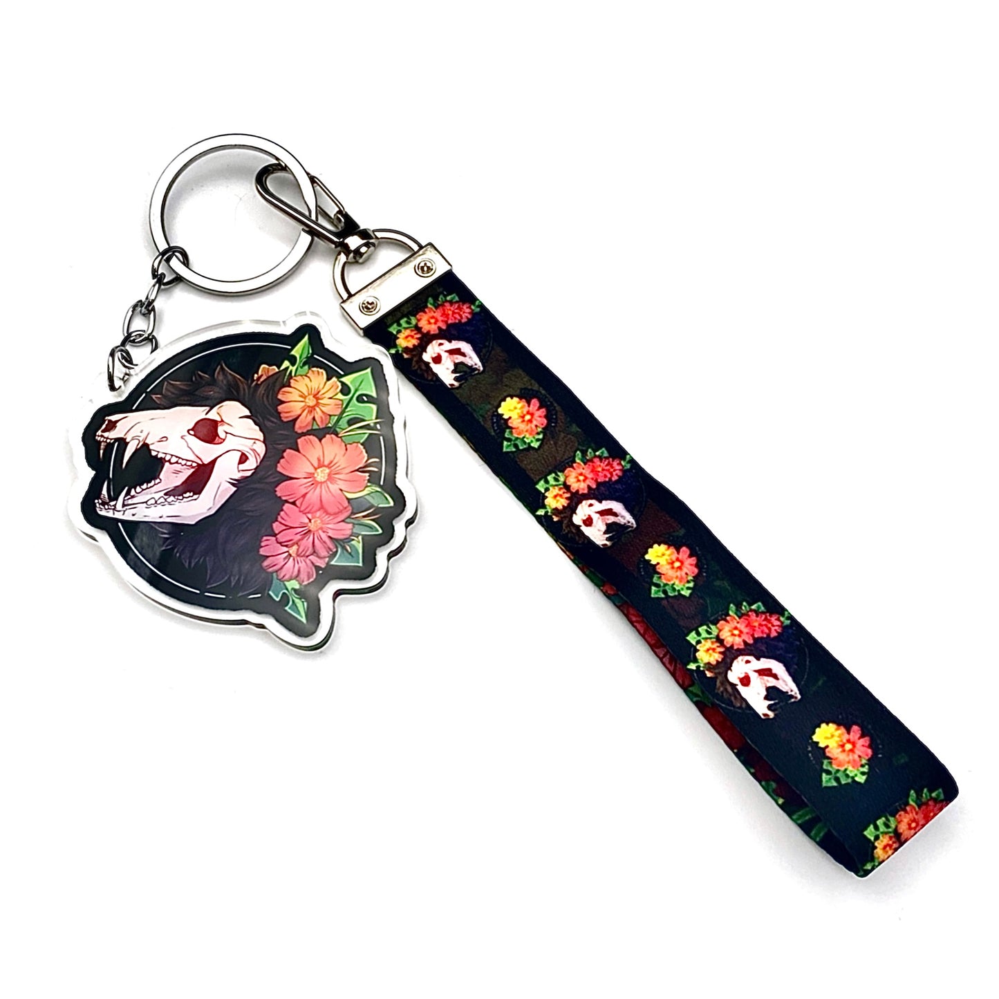 Beautiful Cycle Keychain +Wristlet Lanyard Set