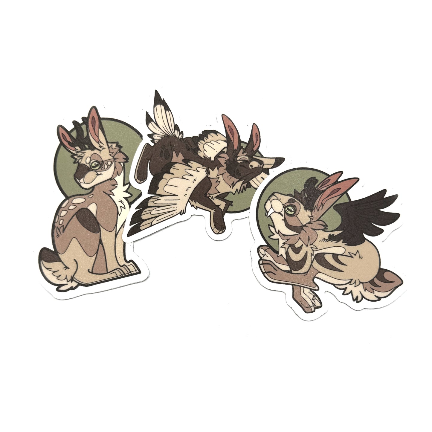 Folk Rabbit Trio Sticker Set