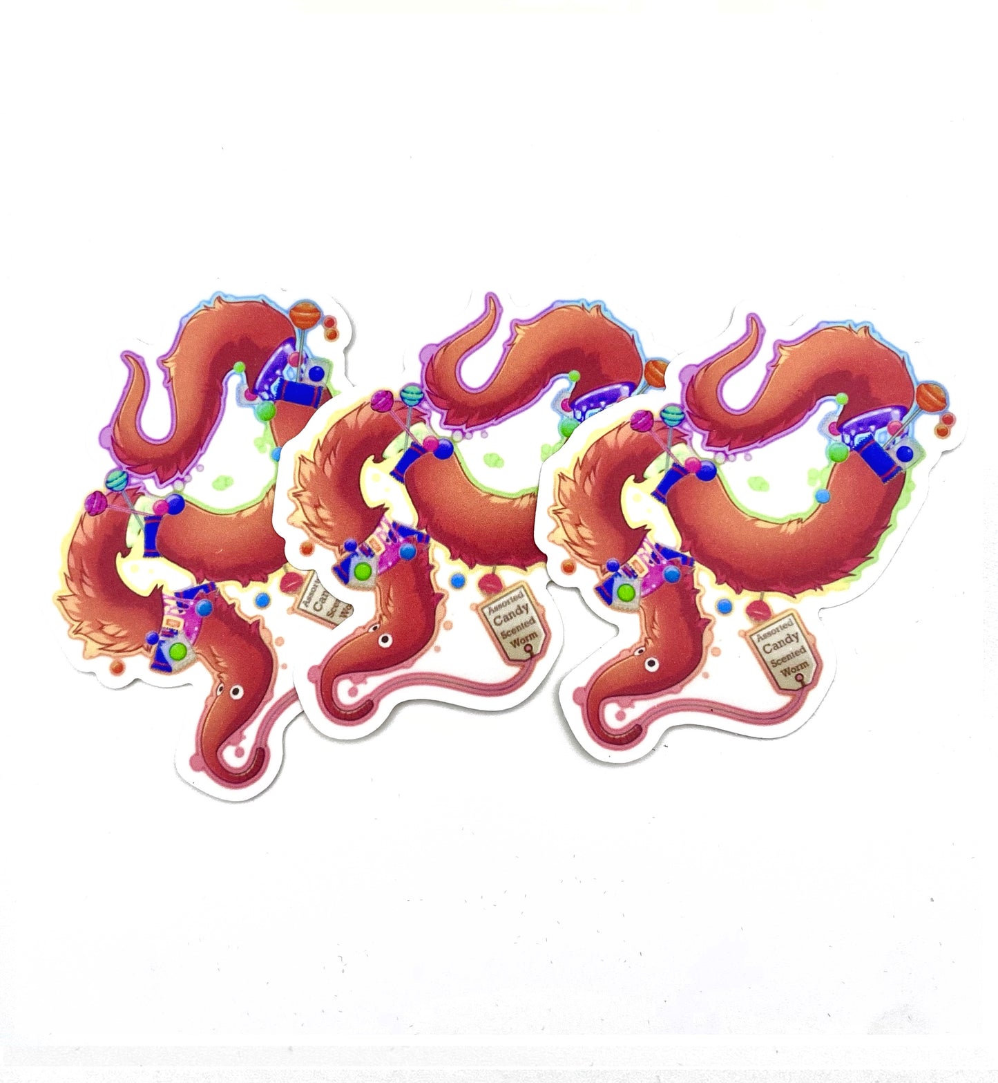 Candy Worm on a String Sticker
