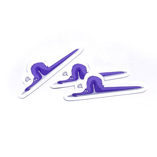 Sad Worm on a String Sticker