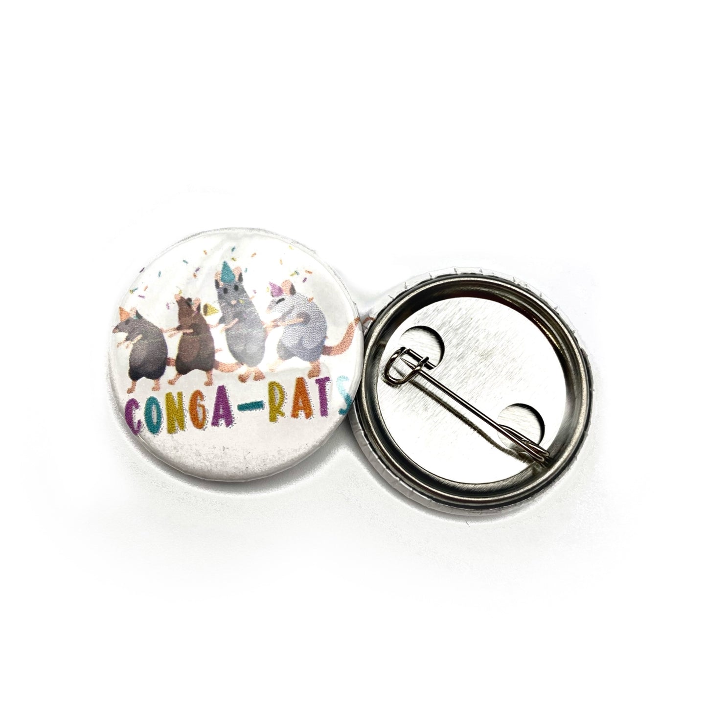 Conga-rats Button Pin