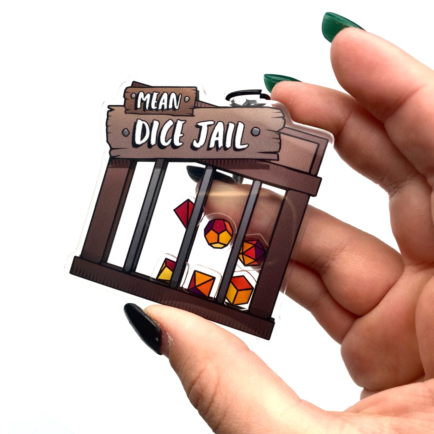 Dice Jail Acrylic Shaker Keychain