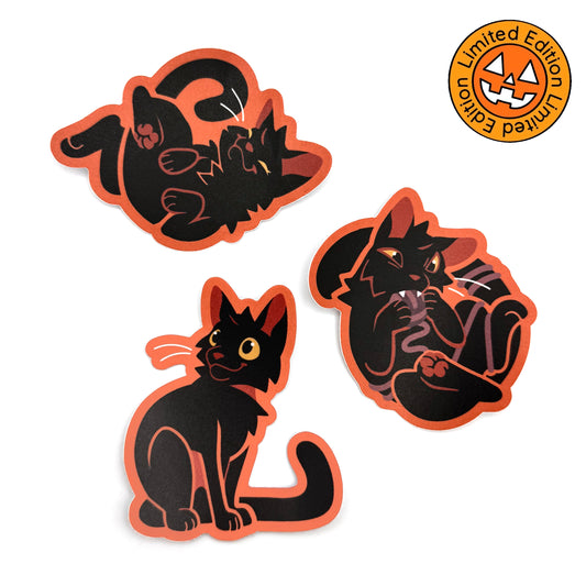 [Limited Edition] Black Cat Halloween Sticker Set