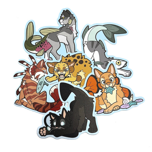 Cat-Fish Sticker Set
