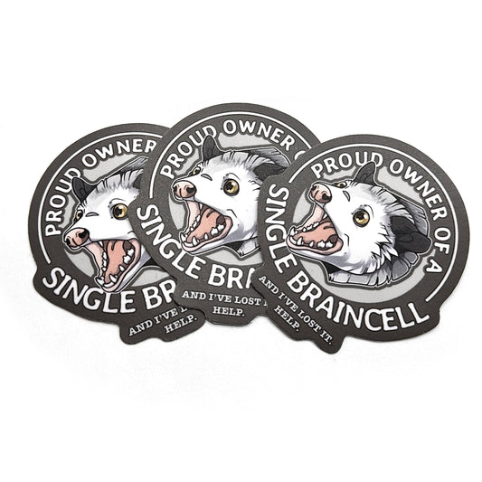 Single Braincell Possum Sticker