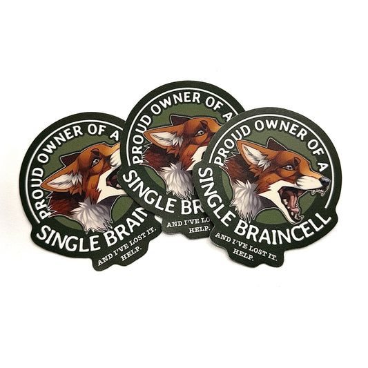 Single Braincell Fox Sticker