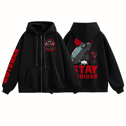 Stay Curious Mothman Zip-Up Hoodie [PREORDER]