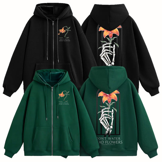 Don't Water Dead Flowers Zip-Up Hoodie [PREORDER]