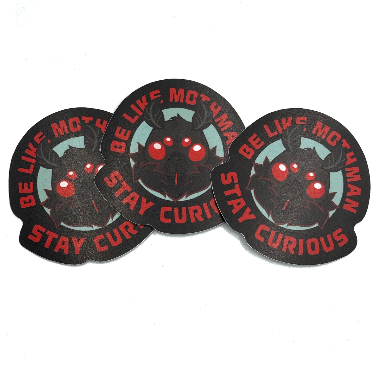 Stay Curious Mothman Front Sticker