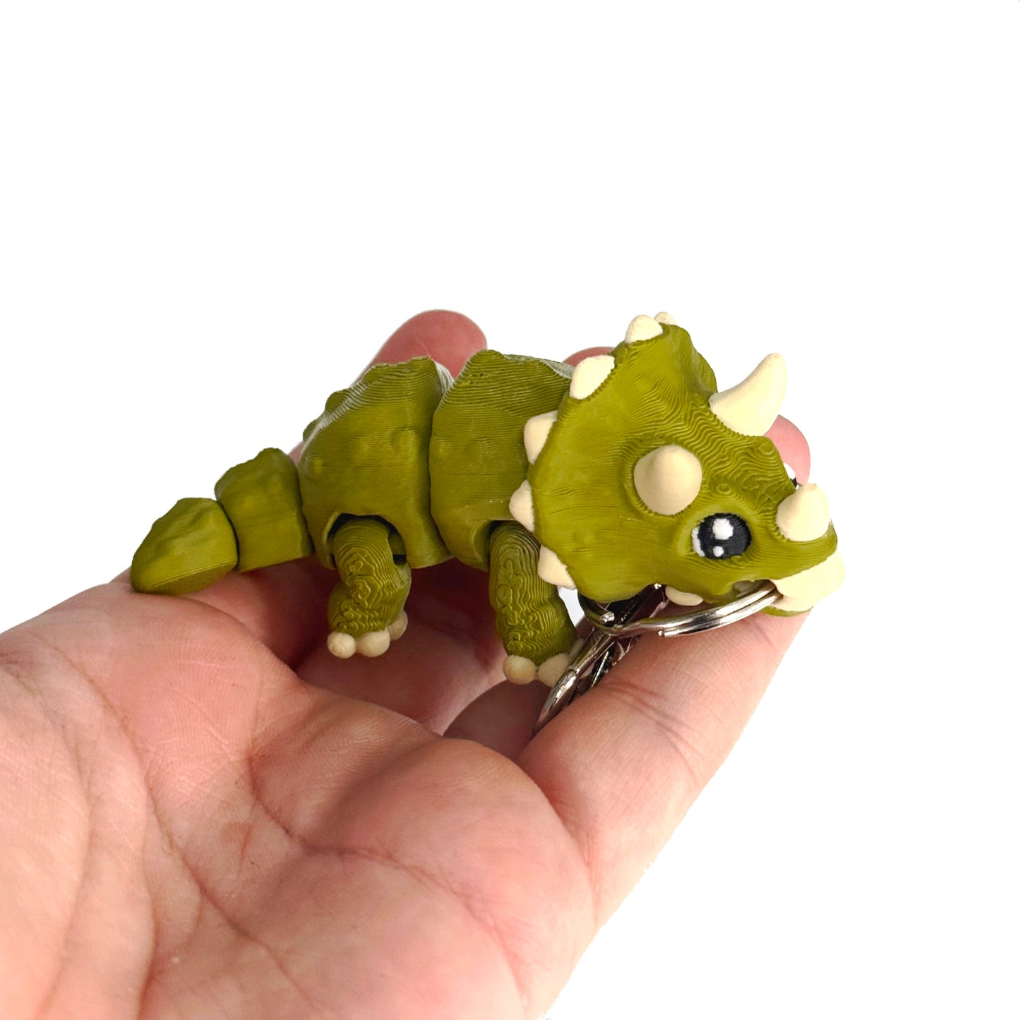 Triceratops 3D Printed Fidget Keychain