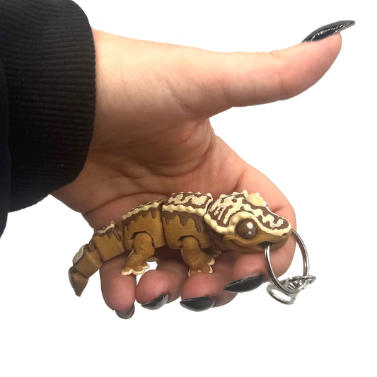 Crested Gecko 3D Printed Fidget Keychain