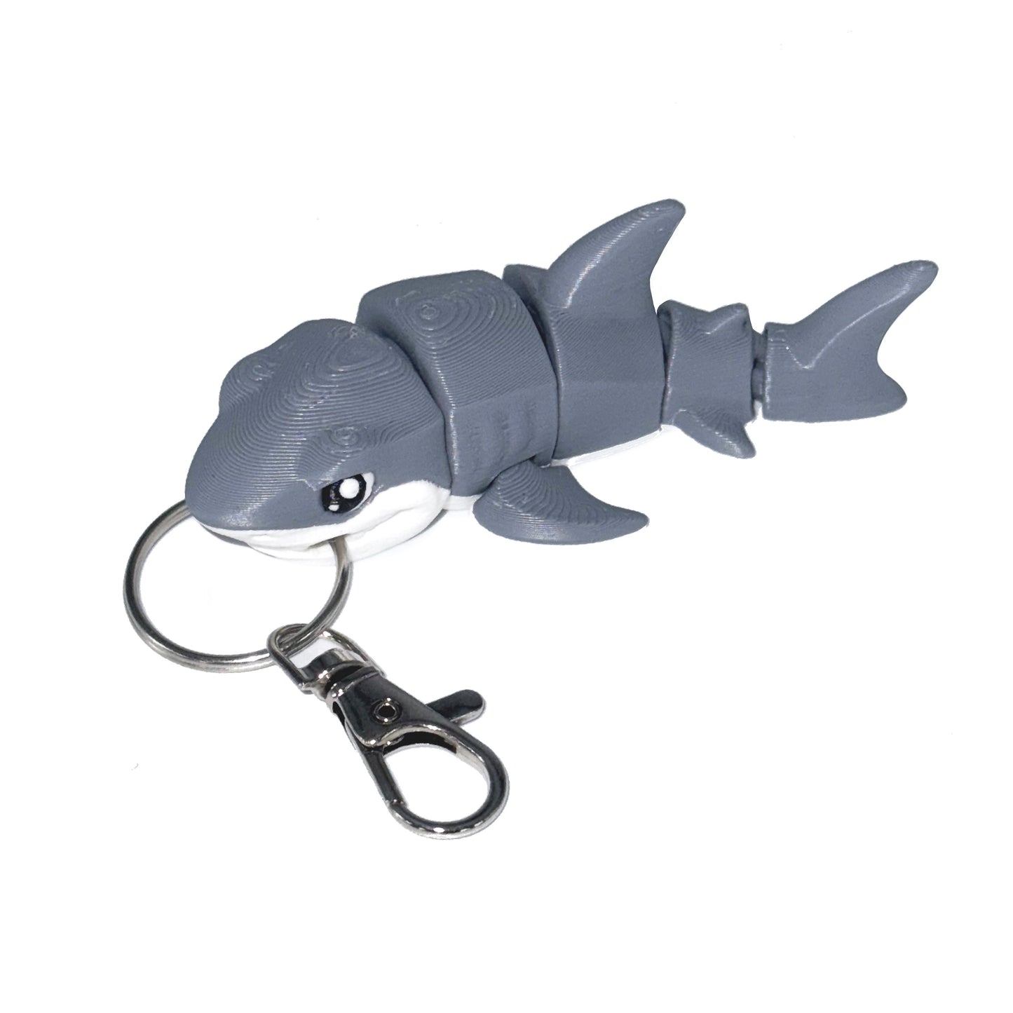 Great White Shark 3D Printed Fidget Keychain