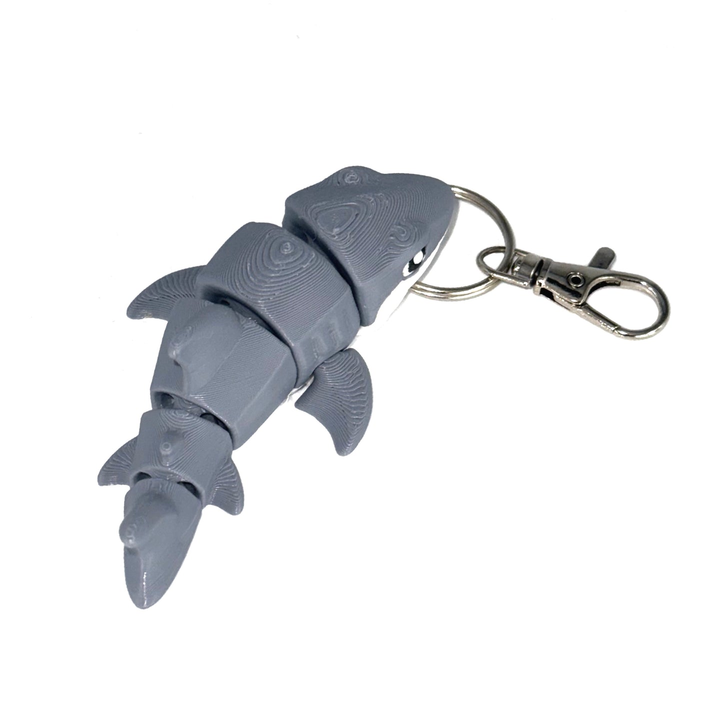 Great White Shark 3D Printed Fidget Keychain