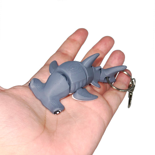 Hammerhead Shark 3D Printed Fidget Keychain