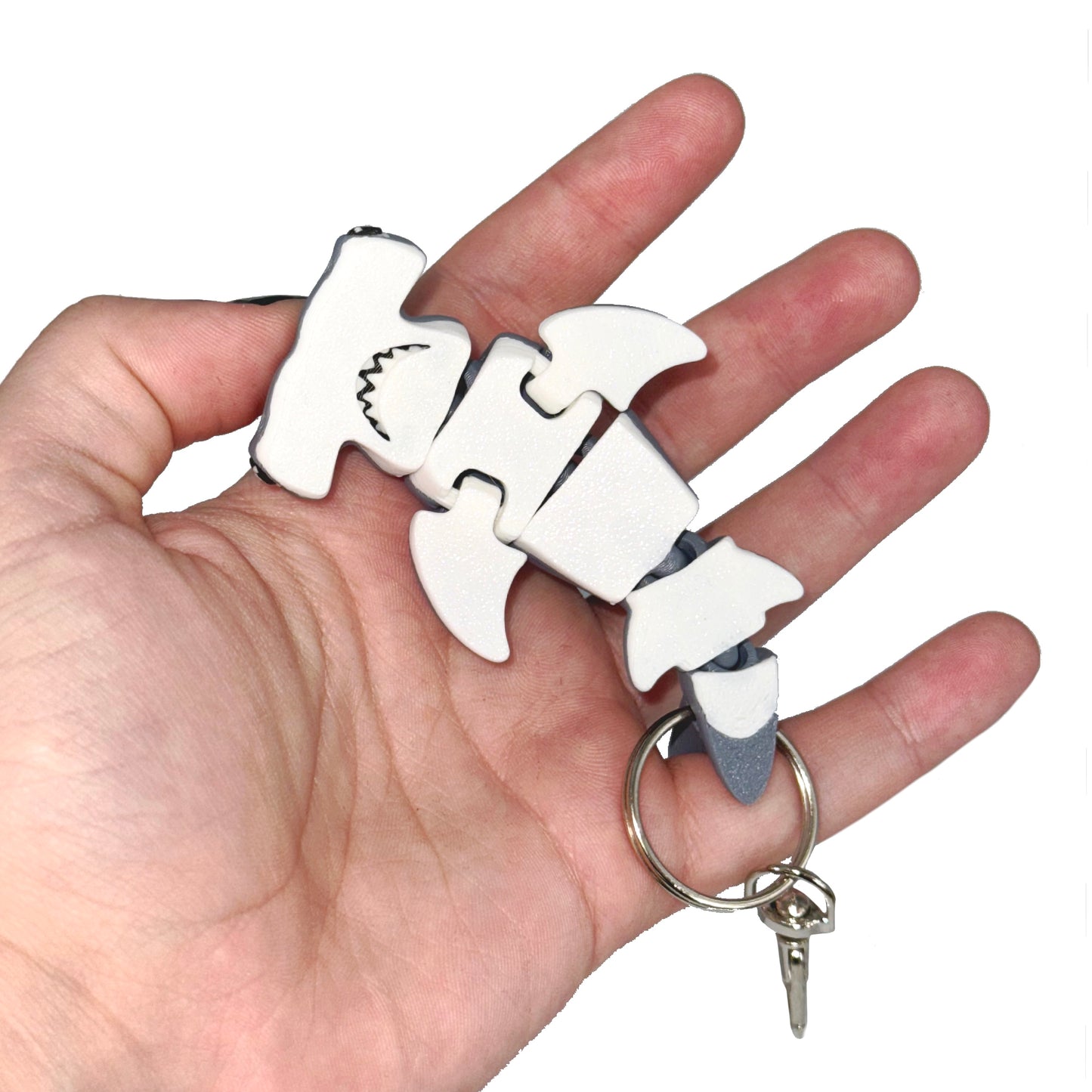 Hammerhead Shark 3D Printed Fidget Keychain