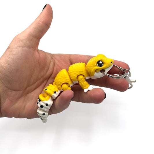 Leopard Gecko 3D Printed Fidget Keychain