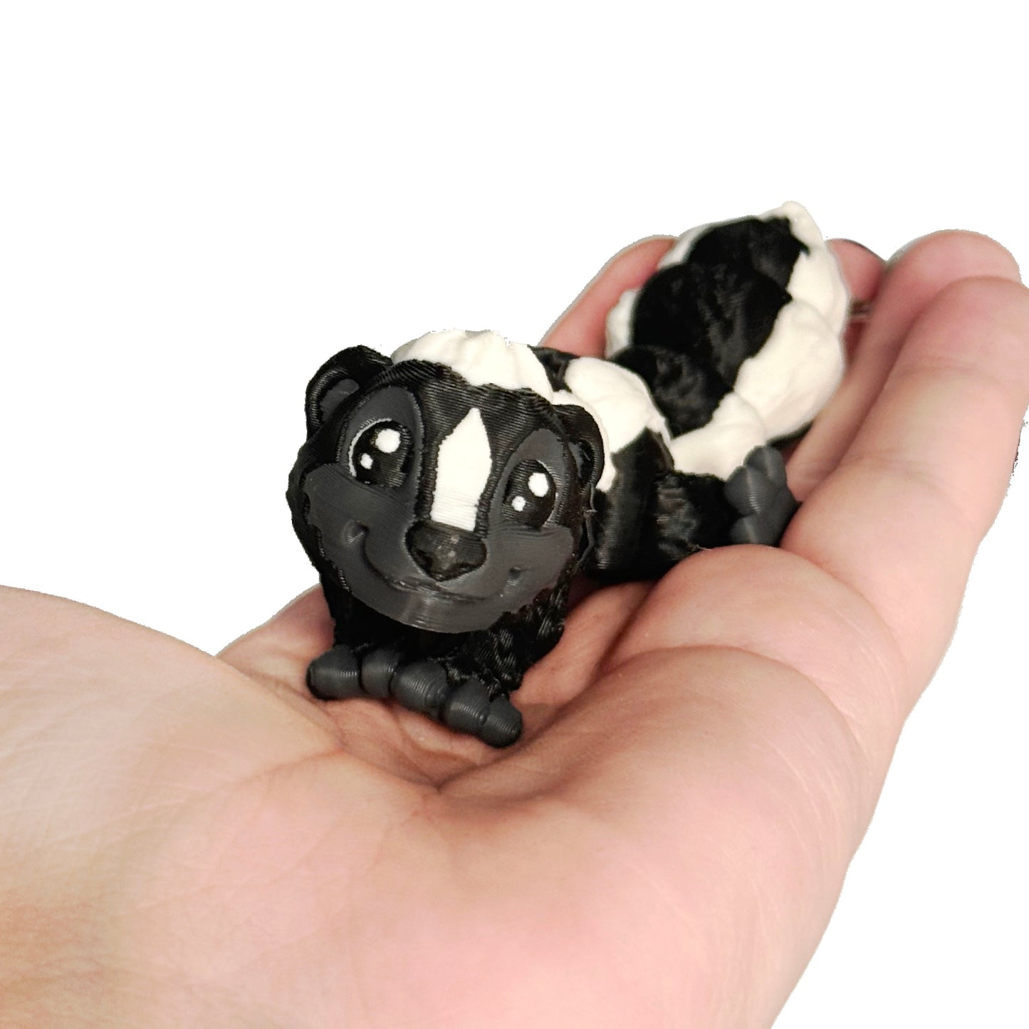 Striped Skunk 3D Printed Fidget Keychain