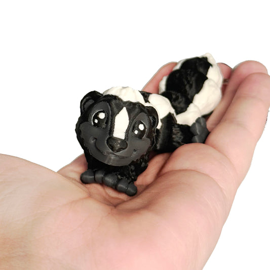 Striped Skunk 3D Printed Fidget Keychain