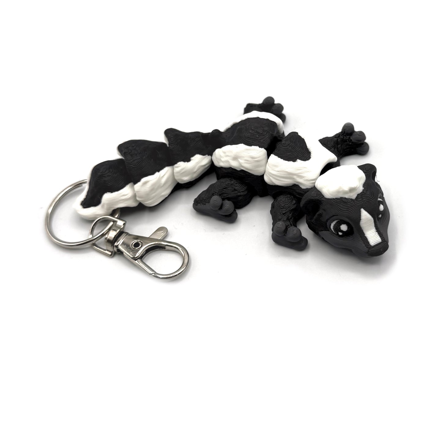 Striped Skunk 3D Printed Fidget Keychain