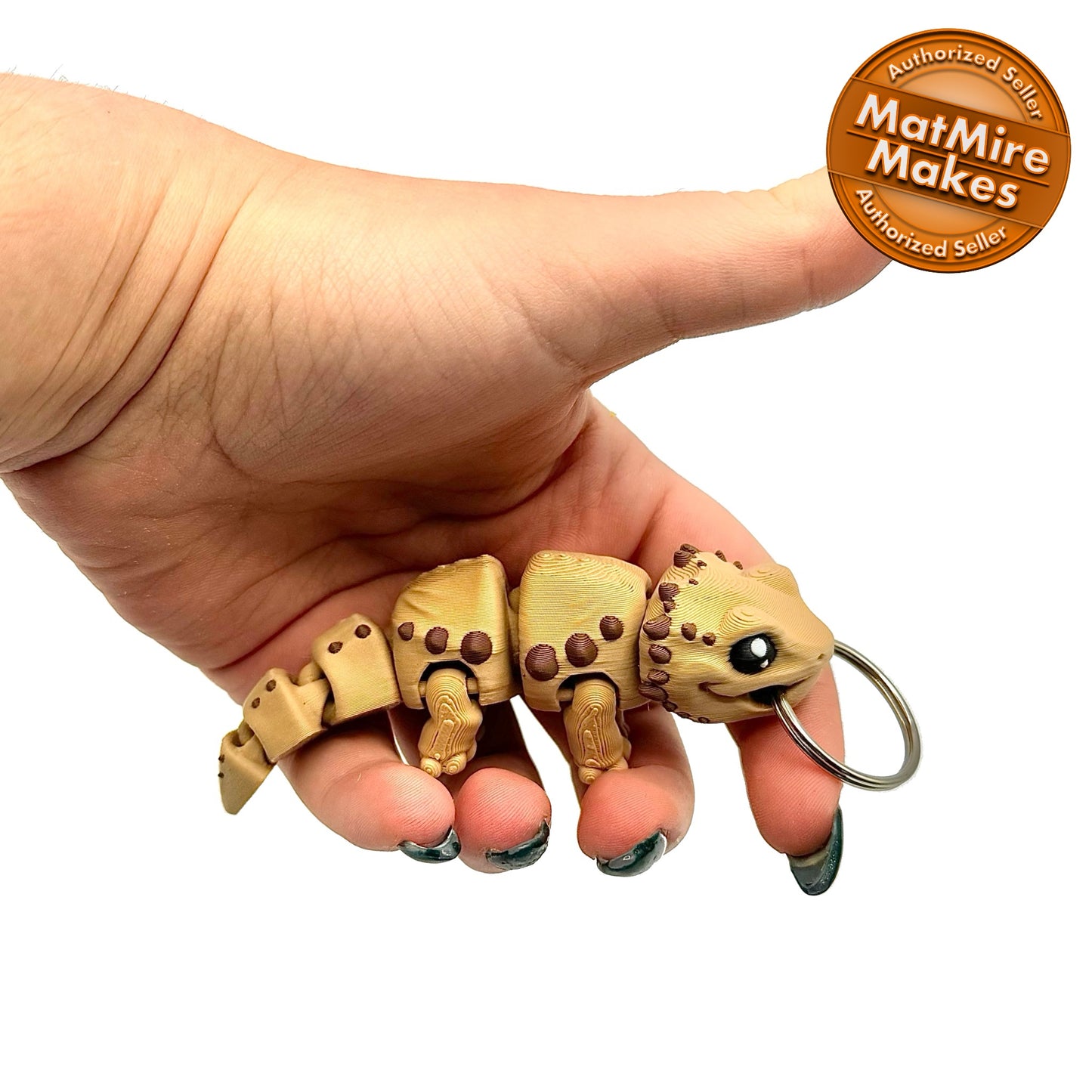 3D Printed Fidget Bearded Dragon Keychain