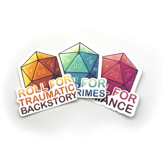 Roll for _____  D&D Sticker Set