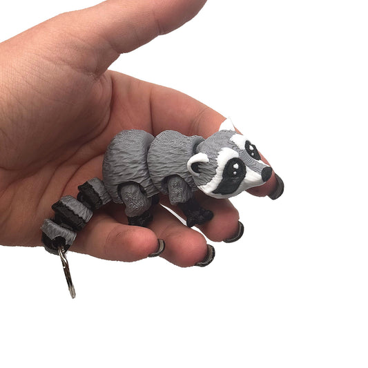 3D Printed Fidget Raccoon Keychain