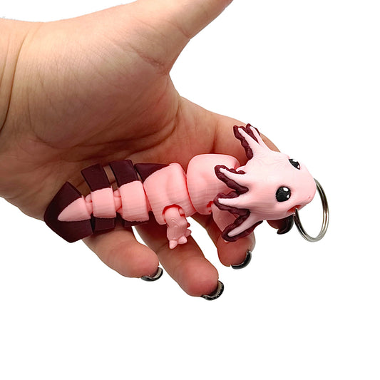 3D Printed Fidget Axolotl Keychain