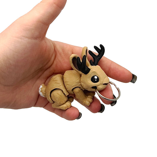 3D Printed Fidget Jackalope Keychain