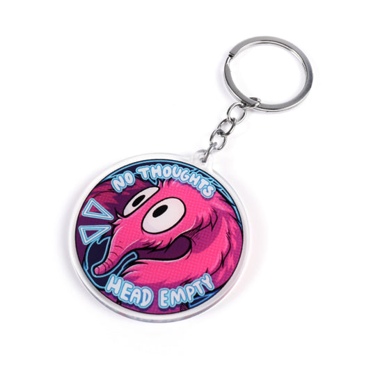 Head Empty Worm on a String Keychain