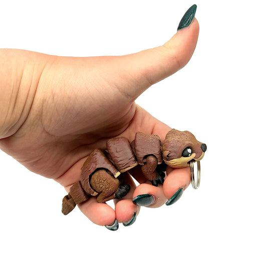 3D Printed Fidget Otter Keychain