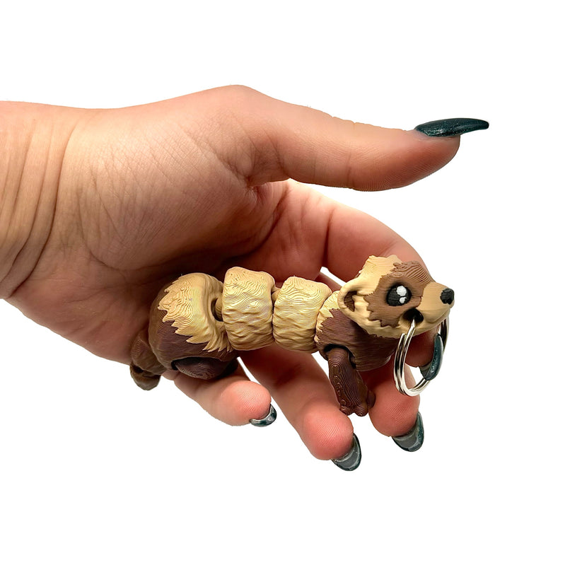 Ferret 3D Printed Fidget Keychain – Playing Possum Clothing Co.