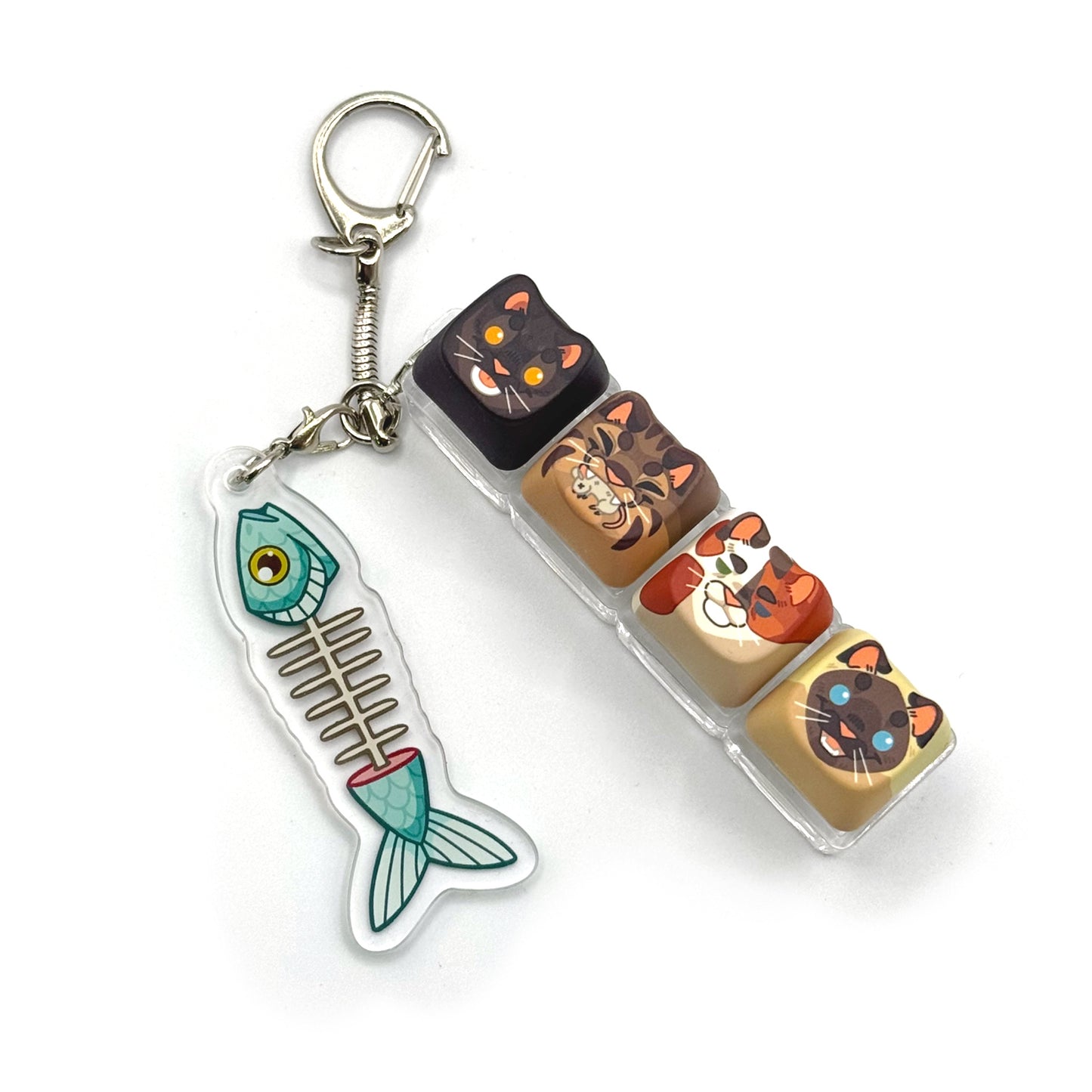 House Cats Keyboard Keychain