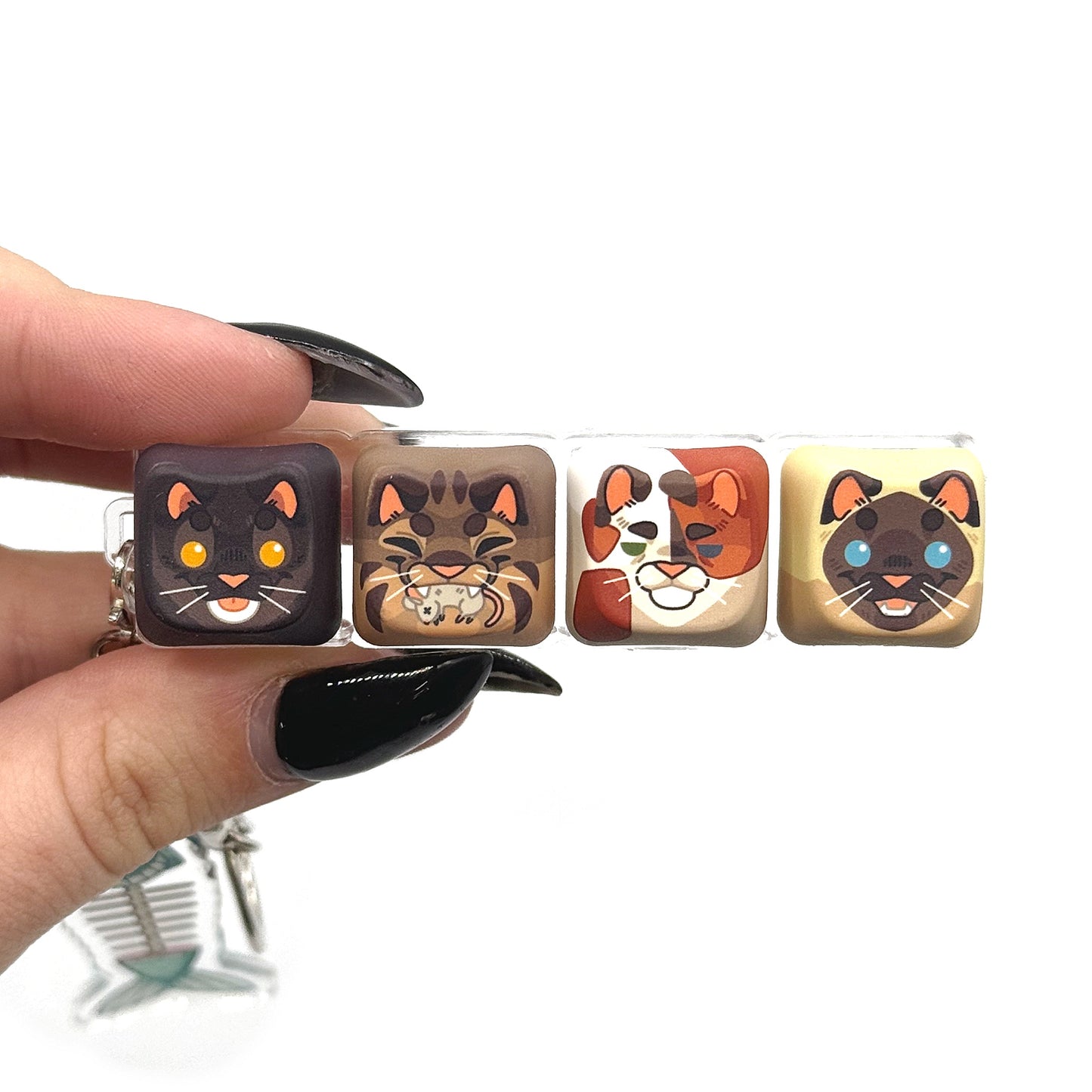 House Cats Keyboard Keychain