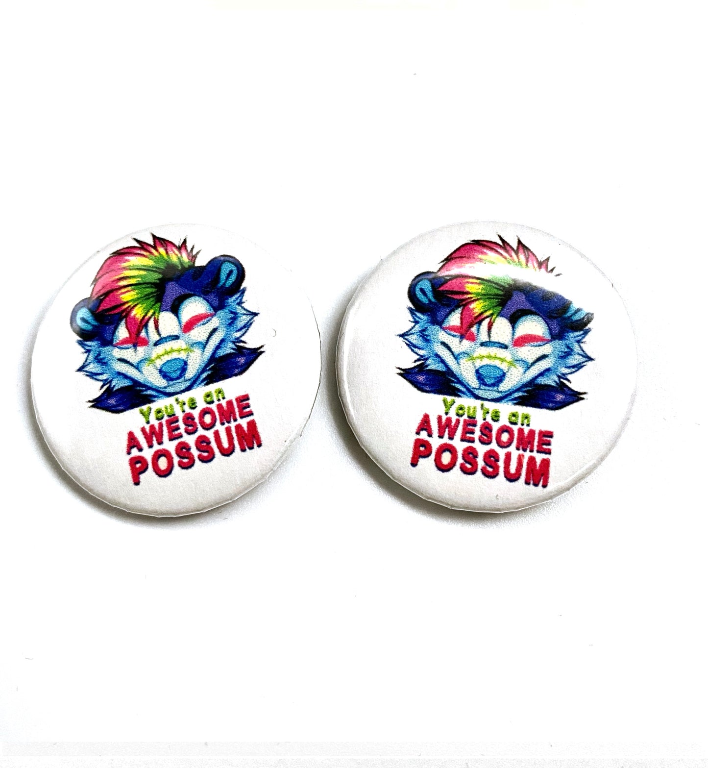 Awesome Possum Button Pin
