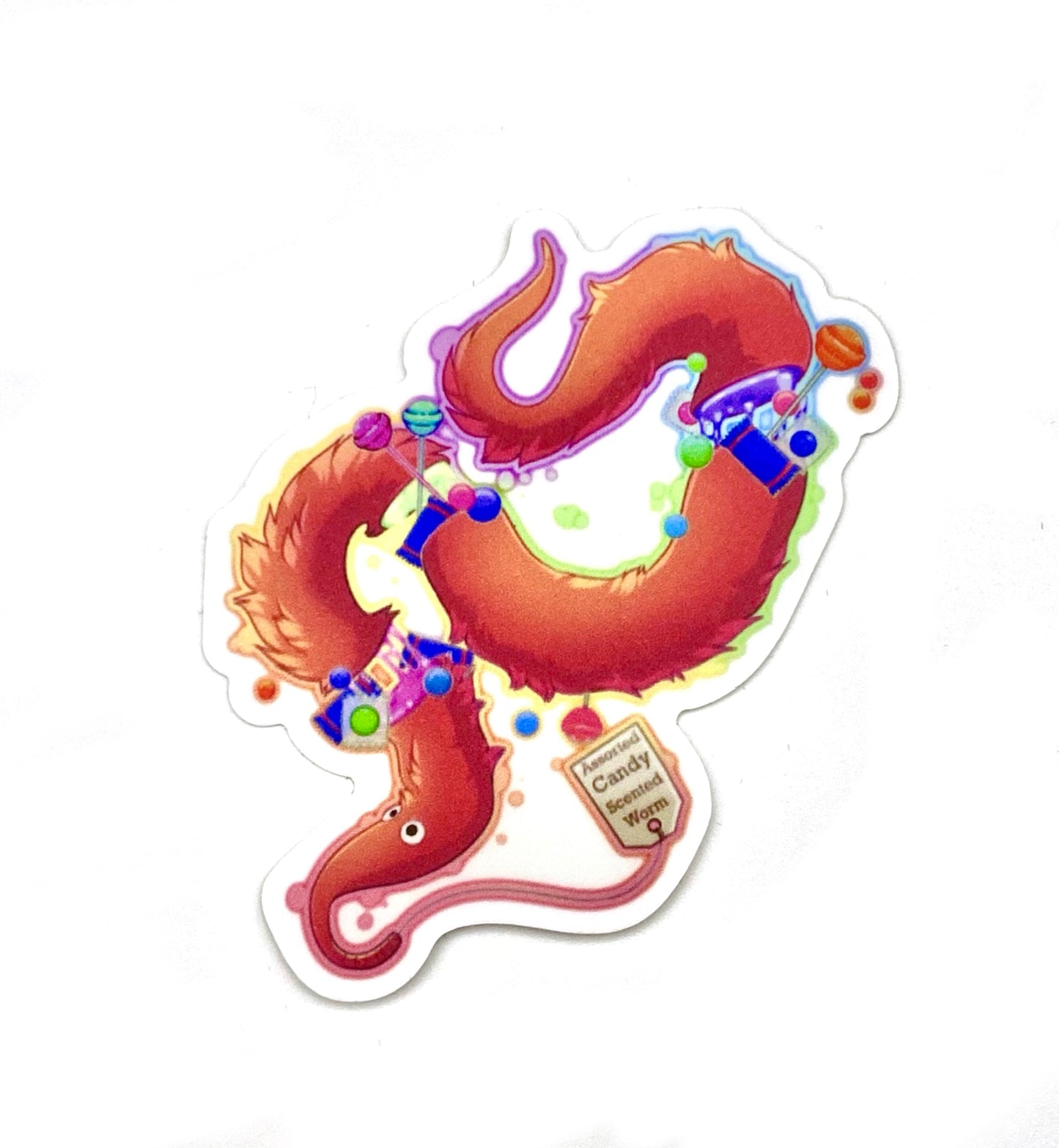 Candy Worm on a String Sticker