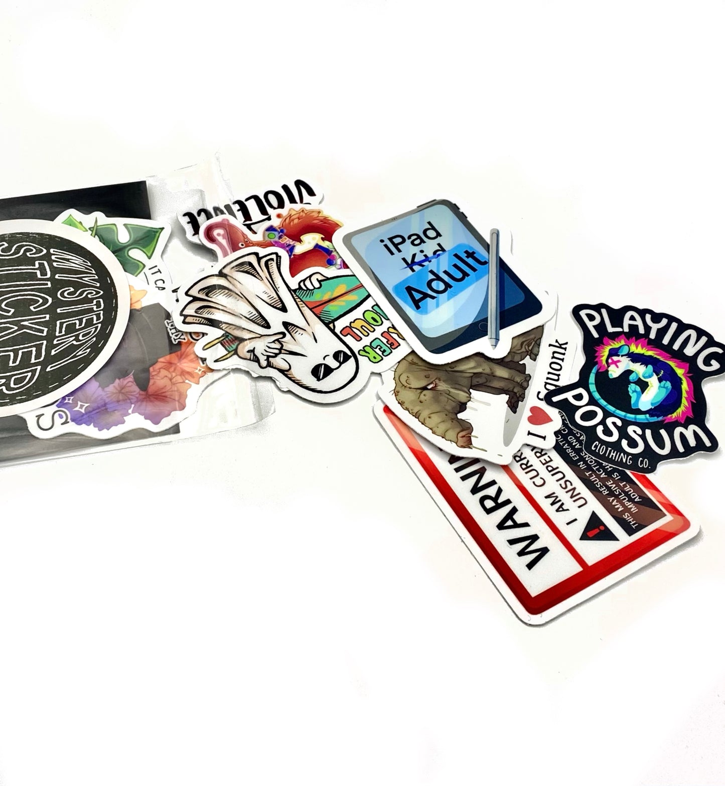 Mystery Sticker Pack – Playing Possum Clothing Co.