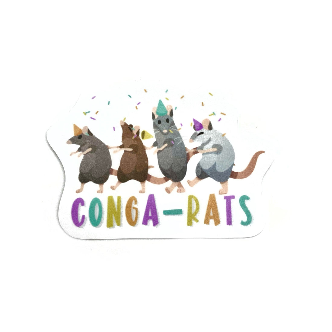 Conga-rats Sticker – Playing Possum Clothing Co.