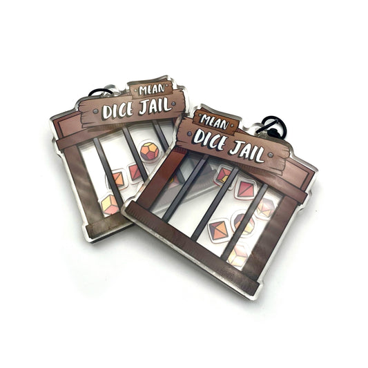 Dice Jail Acrylic Shaker Keychain