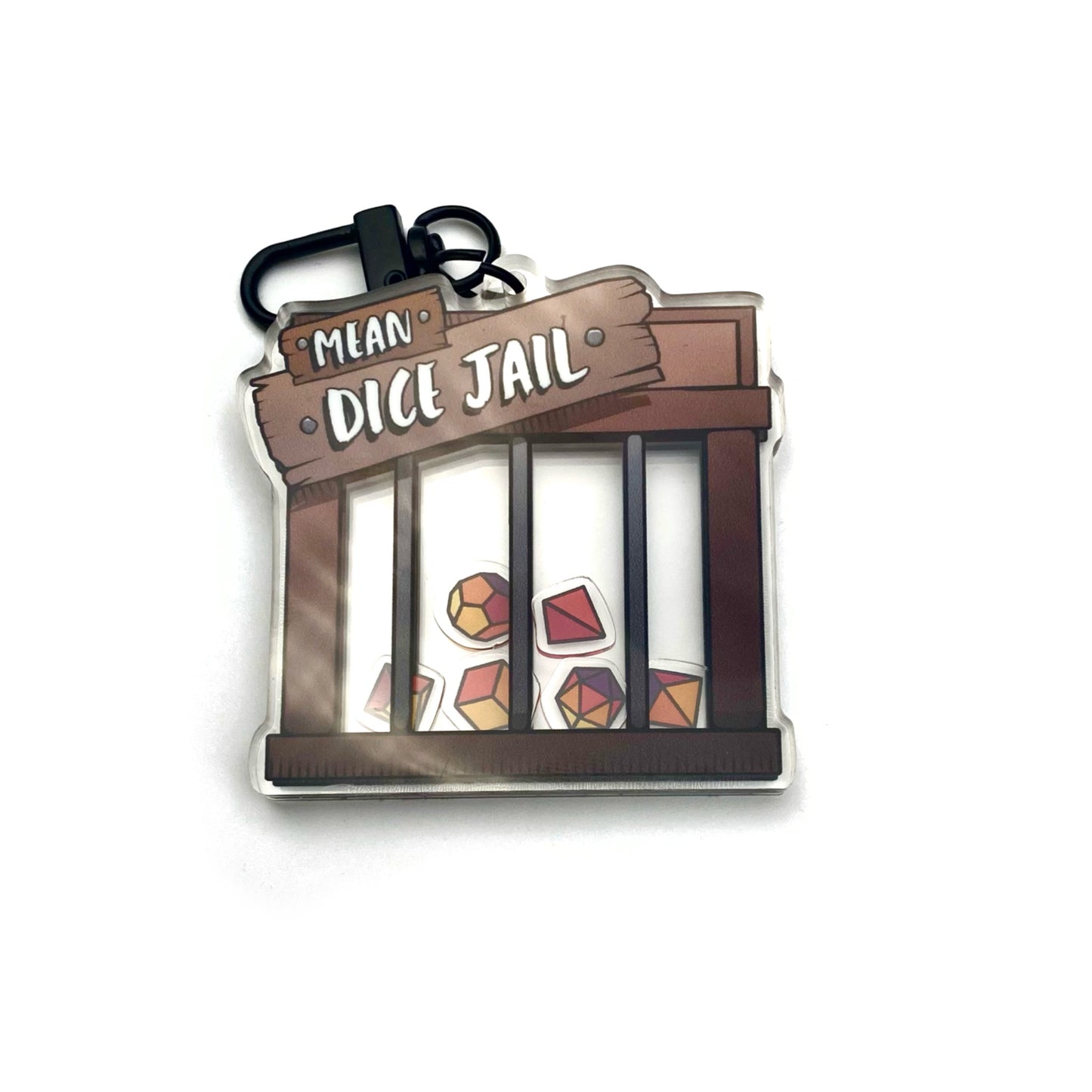 Dice Jail Acrylic Shaker Keychain